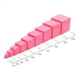 Montessori Pink Tower with Cards