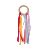 Waldorf Wooden Ring Teether with Ribbons and Bells - Bippityboppityboo