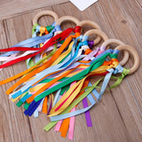 Waldorf Wooden Ring Teether with Ribbons and Bells - Bippityboppityboo