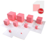 Montessori Pink Tower with Cards