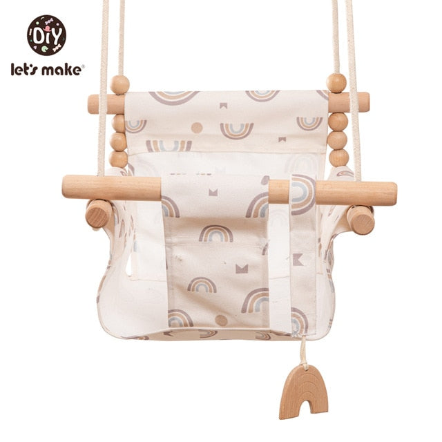 Toddler Indoor, Outdoor Swing (with safety belt and cushion) - Bippityboppityboo