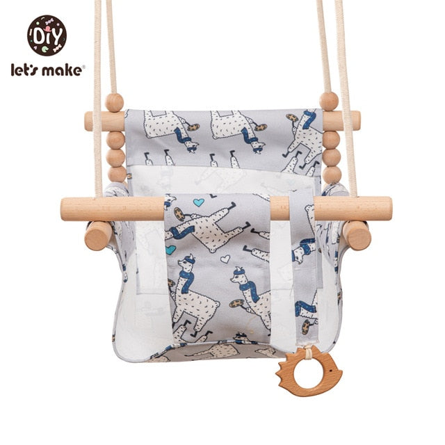Toddler Indoor, Outdoor Swing (with safety belt and cushion) - Bippityboppityboo