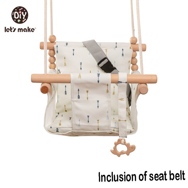 Toddler Indoor, Outdoor Swing (with safety belt and cushion) - Bippityboppityboo